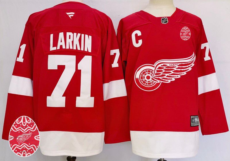 Men Detroit Red Wings #71 Larkin Red Fanatics 2025 NHL Jersey style 1->detroit red wings->NHL Jersey